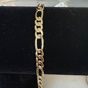 New 14k Gold Plated Figaro Bracelet #77